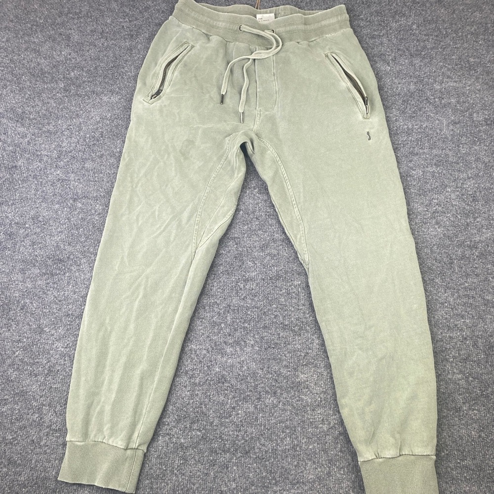 Ksubi Mens Faded Green Cotton Joggers Sweatpants Zip Pockets Size M 5000006304